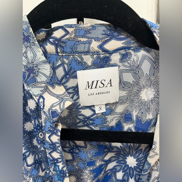 Misa Short Ruffled Blue Dress- Size Small - Picture 4 of 9